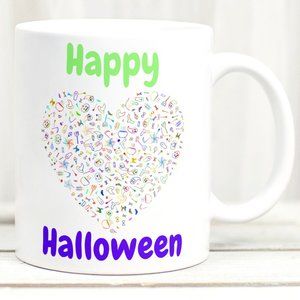 Colorful Happy Halloween Heart Mug